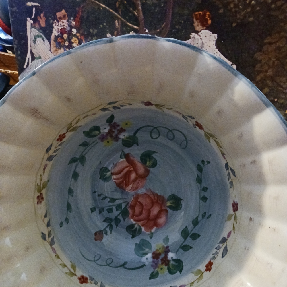 Certified International Floral Large 13"×7" Pasta Serving Bowl🍲A 🎁VINTAGE GEM. - Picture 3 of 16